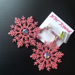 Betsey Johnson snow flake earrings.